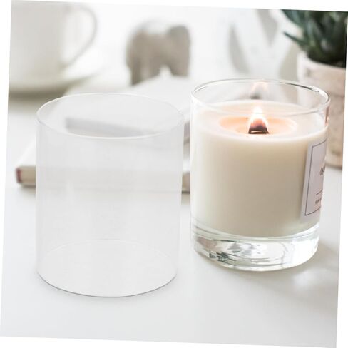 2pcs أغطية شمعة زجاجية واضحة لحاملي شموع سطح المكتب حماة شمعة مقاومة للرياح تعزز الأجواء الرومانسية للديكور المنزلي والحفلات in Kuwait