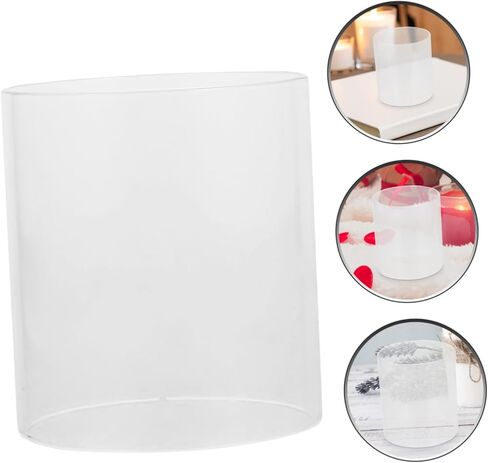 2pcs أغطية شمعة زجاجية واضحة لحاملي شموع سطح المكتب حماة شمعة مقاومة للرياح تعزز الأجواء الرومانسية للديكور المنزلي والحفلات in Kuwait