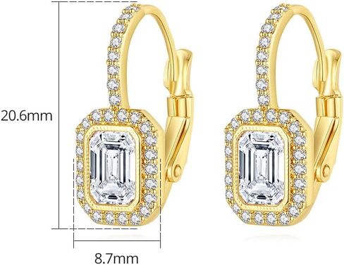 14K Gold Hoop Earrings for Women, Moissanite Inlay Classic Huggie Earrings in Saudi Arabia