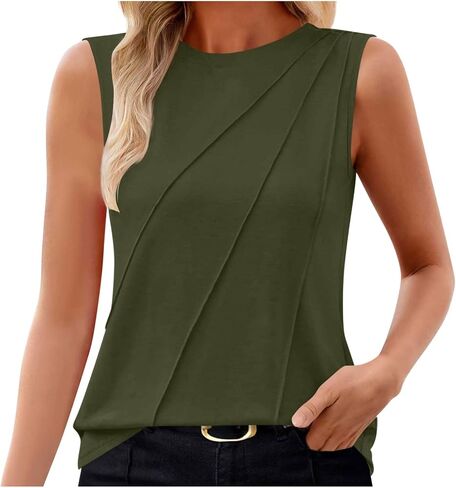 TOPAN SUMMEN SUMMER TANK TOP TRENDY SLEEVELESS BUSINESS TOPS DASTALS 2025 CUTE BASION LOOTER FIT DANDY SHIRT in Kuwait
