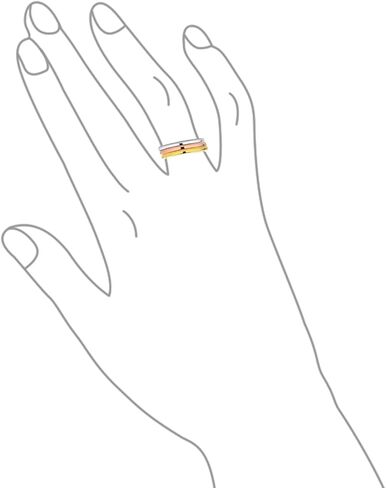 Tri Color Simple Stading Congules مصقول ثلاثة خاتم زفاف ثلاثي الأزهار مجموعة للنساء رجال 14K صفراء الذهب مطلي .925 الفضة الاسترليني in Saudi Arabia