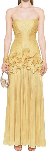 Women Spaghetti Strap Patchwork Ruffle Slim Dress High Waist Elegant Party Midi Dresses in Saudi Arabia