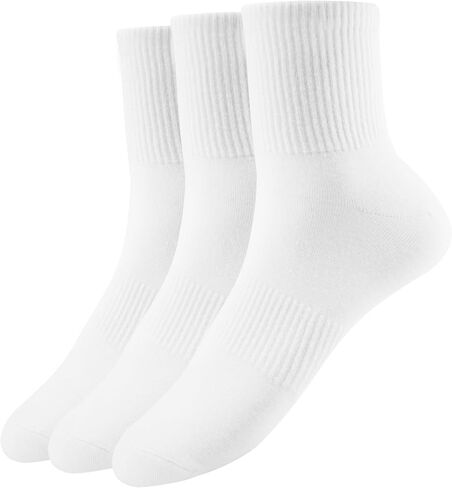 Sunm Boutique Mini Crew Socks للنساء ، 3 أزواج/6 أزواج جوارب عجل ناعم ناعم أبيض فوق الكاحل الترفيهية للتنفس in Kuwait