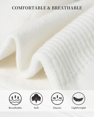 Sunm Boutique Mini Crew Socks للنساء ، 3 أزواج/6 أزواج جوارب عجل ناعم ناعم أبيض فوق الكاحل الترفيهية للتنفس in Kuwait