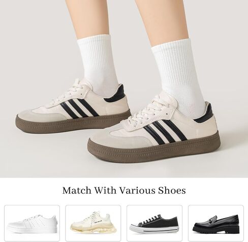 Sunm Boutique Mini Crew Socks للنساء ، 3 أزواج/6 أزواج جوارب عجل ناعم ناعم أبيض فوق الكاحل الترفيهية للتنفس in Kuwait