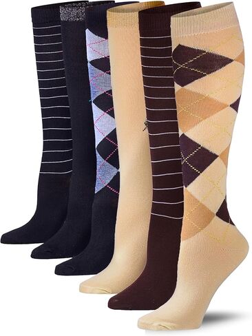 Tipi Toe Women's 6 Pairs Colorful Patterned Knee High Socks in Saudi Arabia