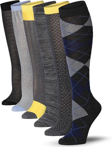 Tipi Toe Women's 6 Pairs Colorful Patterned Knee High Socks in Saudi Arabia