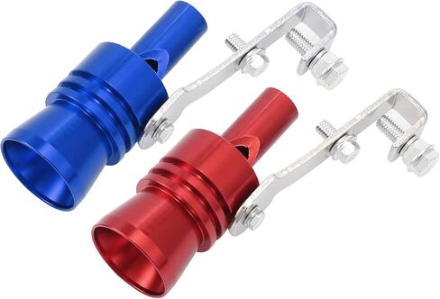 X AutoHaux 2pcs Universal Turbo Turbo Sound Muffler Miply Pipe Whistle Whistle Off Valve Simulator Turbo Whistle Tailpipe XL Size Red Blue in Kuwait