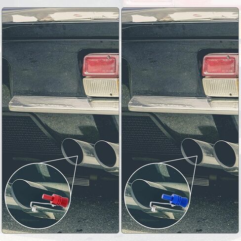 X AutoHaux 2pcs Universal Turbo Turbo Sound Muffler Miply Pipe Whistle Whistle Off Valve Simulator Turbo Whistle Tailpipe XL Size Red Blue in Kuwait