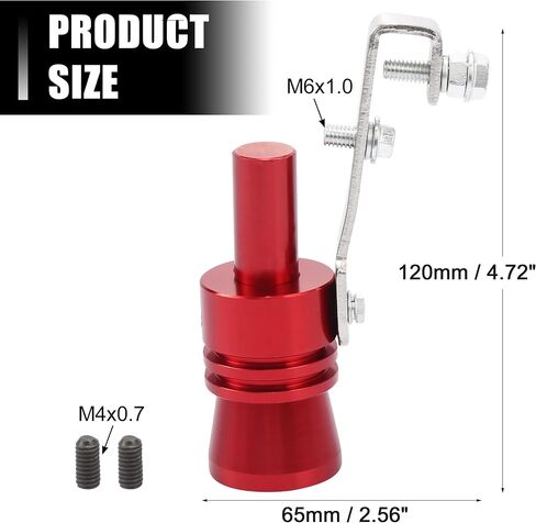 X AutoHaux 2pcs Universal Turbo Turbo Sound Muffler Miply Pipe Whistle Whistle Off Valve Simulator Turbo Whistle Tailpipe XL Size Red Blue in Kuwait