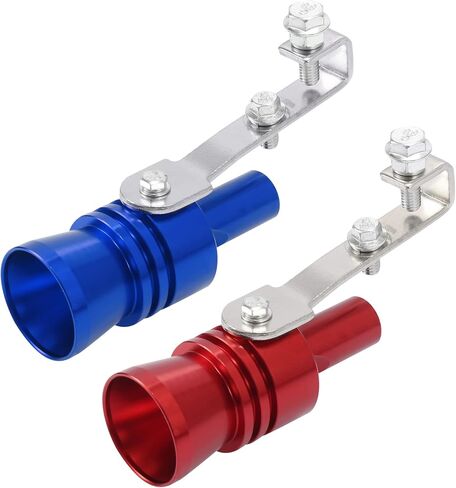 X AutoHaux 2pcs Universal Turbo Turbo Sound Muffler Miply Pipe Whistle Whistle Off Valve Simulator Turbo Whistle Tailpipe XL Size Red Blue in Kuwait