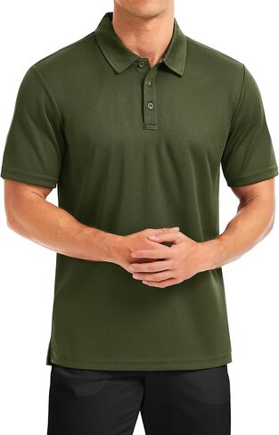 Mens Polo Shirts Performance Short Sleeve Dry Fit Moisture Wicking Collared Men's Golf T-Shirt Athletic in Kuwait