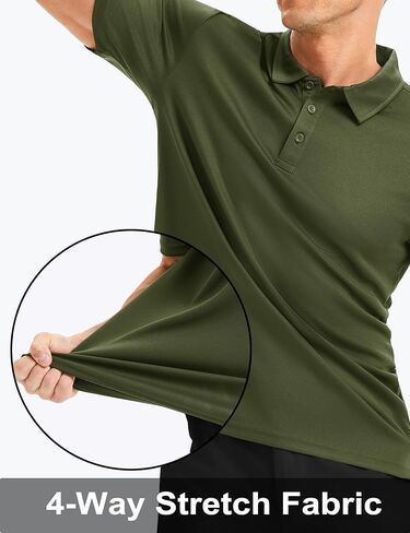 Mens Polo Shirts Performance Short Sleeve Dry Fit Moisture Wicking Collared Men's Golf T-Shirt Athletic in Kuwait