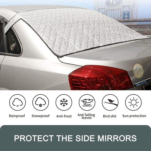 1 PC Car Windshield Winter Winter ، 55 "× 31.5" تغطية مثالية تغطية مثالية وغطاء للتجميد ، غطاء خصوصية مضاد للسرقة لجميع الفصول ، Universal for Cars (Silver) in Saudi Arabia