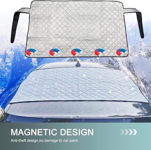 1 PC Car Windshield Winter Winter ، 55 "× 31.5" تغطية مثالية تغطية مثالية وغطاء للتجميد ، غطاء خصوصية مضاد للسرقة لجميع الفصول ، Universal for Cars (Silver) in Saudi Arabia