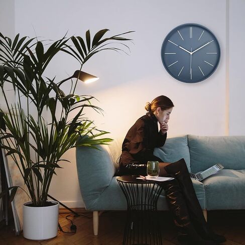 zyzamay Modern 12 Inch Round 3D Wall Clock, Black, Silent Quartz Battery Operated, Easy to Read, Accurate Time, Modern Style in Kuwait