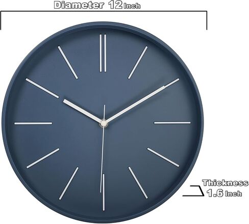 zyzamay Modern 12 Inch Round 3D Wall Clock, Black, Silent Quartz Battery Operated, Easy to Read, Accurate Time, Modern Style in Kuwait
