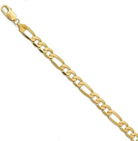 GLD Shop Figaro Chain Bracelet - 4MM/6MM Sizes - 6/7/8/9 Inch Lengths - Gold/White Gold in Saudi Arabia