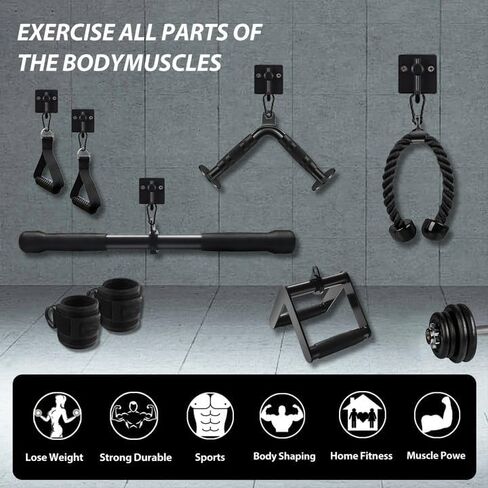 Cable Machine Attachment Set LAT Pulldown Attachments Weight Machine Accessories for Home Gym in Kuwait