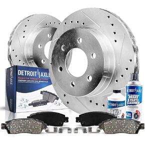Detroit Axle - مجموعة الفرامل الأمامية لـ 4WD CHEVY GMC K1500 K2500 Pickup Suburban Tahoe Yukon Escalade حفرها ودوارات الفرامل ذات الفترة الزمنية البديلة: 11.62 "بوصة أمامية دوارات أمامية in Saudi Arabia