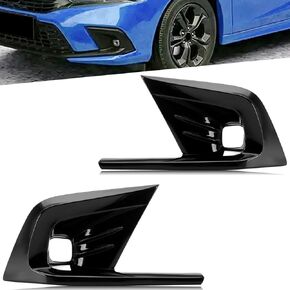 Front Fog Light Cover Trim Fit for Honda Civic 11th 2022 2023 Left Right Lower Foglight Lamp Bumper Bezel Frame Trim, Glossy Black in Saudi Arabia