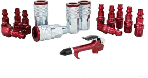 COLORFIT® by Milton® HIGHFLOWPRO® Air Compressor Accessories Kit, 1/4" NPT, V-Style Air Nozzle Starter Kit, Purple - 15 Pieces in Saudi Arabia