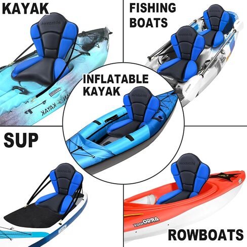 Thickened Kayak Seat with Back Support, Sit On Top Cushioned Canoe Backrest Molded Foam Seat for SUP Paddle Board Fishing Boat Long Trip in Kuwait
