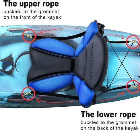 Thickened Kayak Seat with Back Support, Sit On Top Cushioned Canoe Backrest Molded Foam Seat for SUP Paddle Board Fishing Boat Long Trip in Kuwait