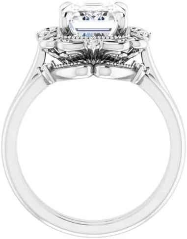 2 CT Emerald Cut VVS1 Colorless Moissanite Engagement Ring Set, Wedding/Bridal Ring Set, Sterling Silver Vintage Antique Anniversary Promise Ring Set Gift for Her in Saudi Arabia