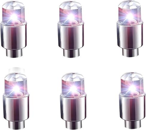 4 PCS LED Tire Valve Stem Cap Lights, 360 Degree Visibility Rotating Flash, Waterproof Wheel Lights for Trucks, Cars, SUVs (Blue) in Saudi Arabia