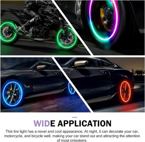 4 PCS LED Tire Valve Stem Cap Lights, 360 Degree Visibility Rotating Flash, Waterproof Wheel Lights for Trucks, Cars, SUVs (Blue) in Saudi Arabia