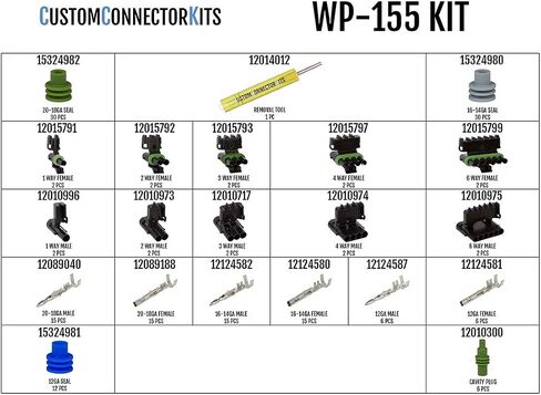 Delphi Weather Pack Connector Kit WP-155: موصلات كهربائية مقاومة للعوامل الجوية الختم in Saudi Arabia