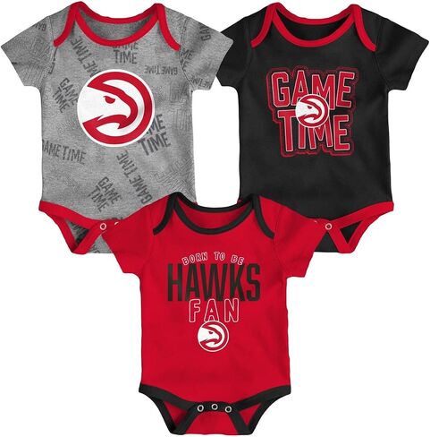NBA Newborn Infants Game Time 3 Pieces Onsie Creeper Bodysuit Romper Set (Milwaukee Bucks, 0-3 Months) in Saudi Arabia
