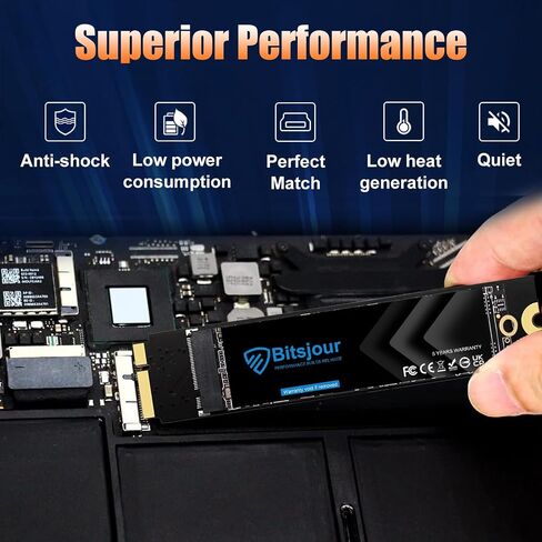 بديل SATA SSD سعة 256 جيجابايت لجهاز Apple MacBook Air 2010 2011 11 بوصة A1370 emc 2393/2471، 13 بوصة A1369 emc 2392/2469، محرك الأقراص الصلبة الداخلي ثلاثي الأبعاد NAND TLC، ترقية التخزين والسرعة، نظام التشغيل MacOS محمل مسبقًا in Kuwait