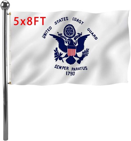 Jayus US Coast Guard Flag Military Flags 3x5 Outdoor Made in USA - Double Sided Heavy Duty United States Coast Guard Flag Banner with 2 Grommets in Kuwait
