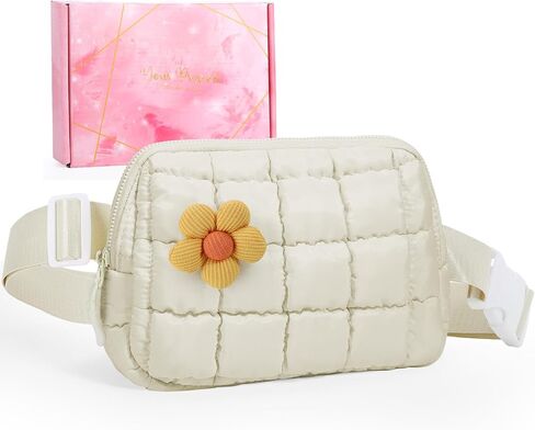 حقيبة Crossbody منتفخة للفتيات - 4 5 6 7 8 9 10 11 12 12 سنة هدية عيد ميلاد ، عودة إلى المدرسة فاني حزمة للفتيات محافظ حقيبة حزام لطيف للعصرية للمراهقين ابنة الابنة ، أخت بيج ، بيج in Kuwait