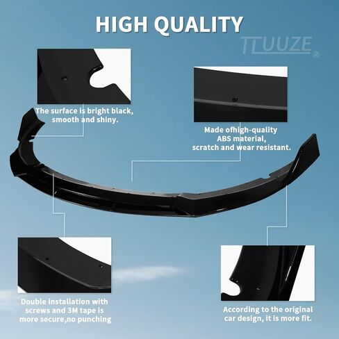 Archaic Front Spoiler for Dodge Charger 2015-2023, Bumper Lip Chin Splitter for SRT Hellcat/RT Scat Pack/Daytona/RT 392, ABS, Gloss Black in Saudi Arabia