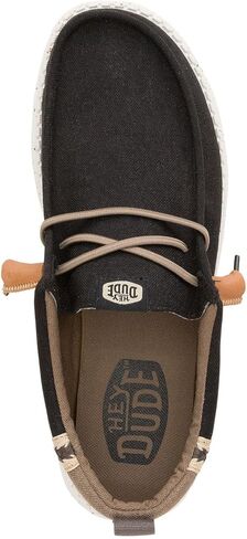 Heydude Wally Craft Linen Black/Walnut Size 12 ، أحذية الرجال ، المتسكعون للرجال ، مريح وخفيف الوزن in Kuwait