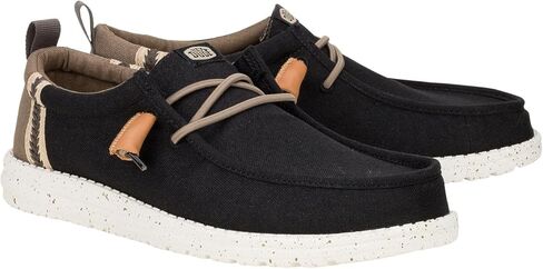 Heydude Wally Craft Linen Black/Walnut Size 12 ، أحذية الرجال ، المتسكعون للرجال ، مريح وخفيف الوزن in Kuwait