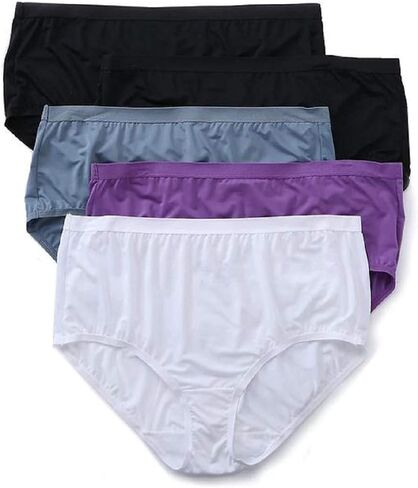 Fruit of the Loom 6-Pack Women's Fit for Me Plus Size Microfiber Briefs (11 (HIPS 49"-51.5")) in Saudi Arabia