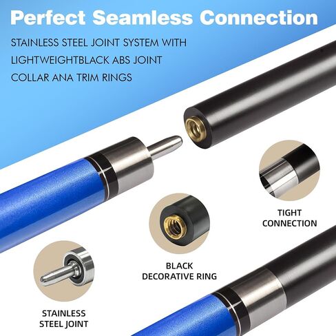 HomeSeason Glass Fiber Pool Cue 58" Professional Pool Stick 12.7mm 4-Layer Tip Low Deflection Cue Stick, 3 * 8/8Joint Pin, Ultra-Smooth, Billiard Cue Sticks in Saudi Arabia