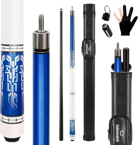 HomeSeason Glass Fiber Pool Cue 58" Professional Pool Stick 12.7mm 4-Layer Tip Low Deflection Cue Stick, 3 * 8/8Joint Pin, Ultra-Smooth, Billiard Cue Sticks in Saudi Arabia
