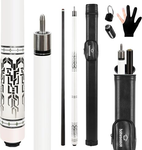 HomeSeason Glass Fiber Pool Cue 58" Professional Pool Stick 12.7mm 4-Layer Tip Low Deflection Cue Stick, 3 * 8/8Joint Pin, Ultra-Smooth, Billiard Cue Sticks in Saudi Arabia