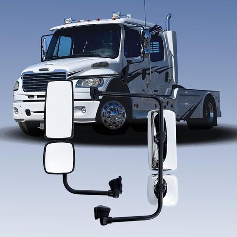 مرآة الباب تناسب مرآة جانبية للشاحنة Freightliner Century 2007 مع تسخين كهربائي (كروم (فضي)، يمين) in Kuwait
