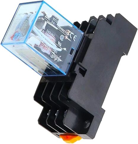 10pcs my4nj ترحيل الطاقة 4NO 4NC 5A 14 ترحيل دبوس مع قاعدة المقبس للسكك الحديدية - 12V 24V 36V 48V 110V 220V AC/DC (36V -DC) in Saudi Arabia