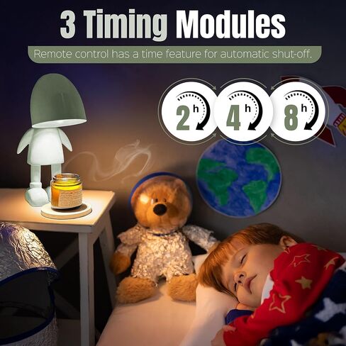 مصباح شمعة روبوت خضراء Xooox مع Timer - مكتب المكاتب والبالغين والبنين ومصباح ديكور غرفة نوم ؛ ديكور غرفة الألعاب الجمالية. متعة رجل كهف بارد. روبوت معطرة شمعة موزع in Kuwait