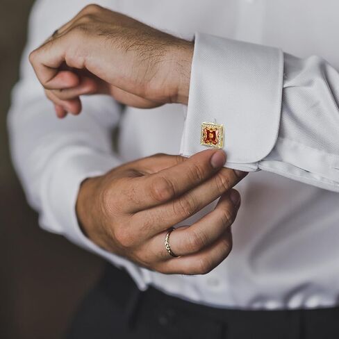 Crystal Cufflinks for Men, Purple Cufflink CZ Sparkle Diamond, Square Cufflinks for Wedding Groom Best Man, Cuff link 0.62 * 0.62inch in Saudi Arabia