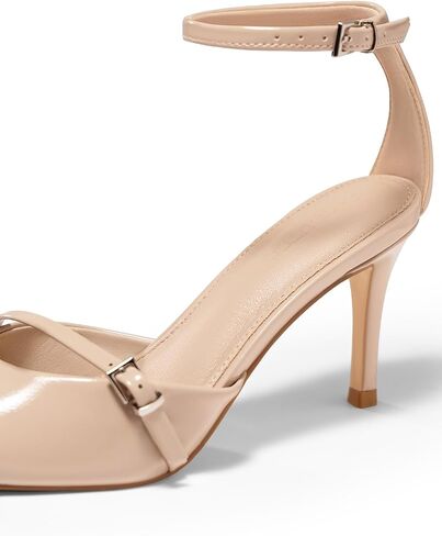 Coutgo Womens Stiletto High Heels Closed Pointed Toe Ankle Buckle Strap Sexy Pumps Wedding Party Dress Shoes in Saudi Arabia