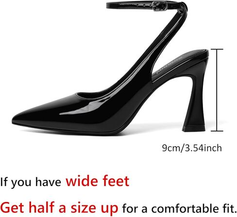 Susanny Womens Slingback Closed Toe Ankle Strap High Heels Pointed Toe Pumps Comfortable Stiletto Sexy Buckle Strappy Dressy Shoes for Wedding Bridal Party Work in Kuwait