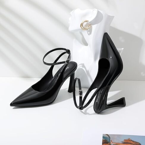 Susanny Womens Slingback Closed Toe Ankle Strap High Heels Pointed Toe Pumps Comfortable Stiletto Sexy Buckle Strappy Dressy Shoes for Wedding Bridal Party Work in Kuwait